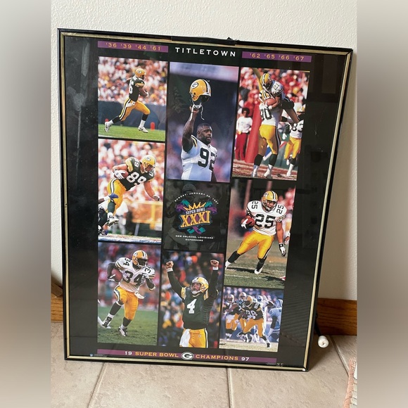 Green Bay Packer Framed Poster Superbowl 19 Champs 1997 - Picture 1 of 4